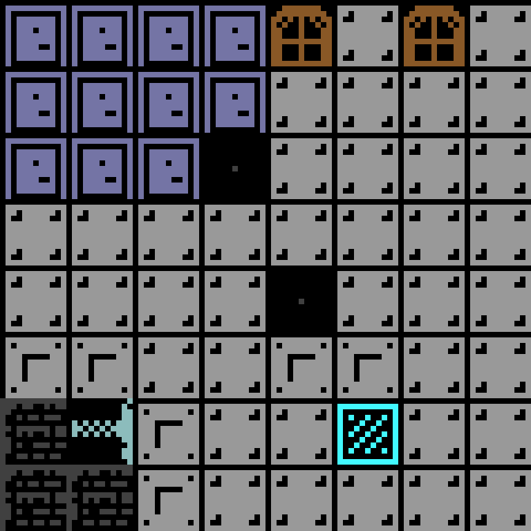 Cell by cell, version 7, space station, random order, 8 by 8 cells.