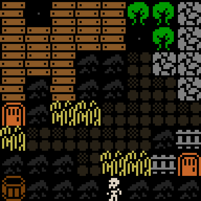 Cell by cell, version 7, medieval village, frontier order, 8 by 8 cells.