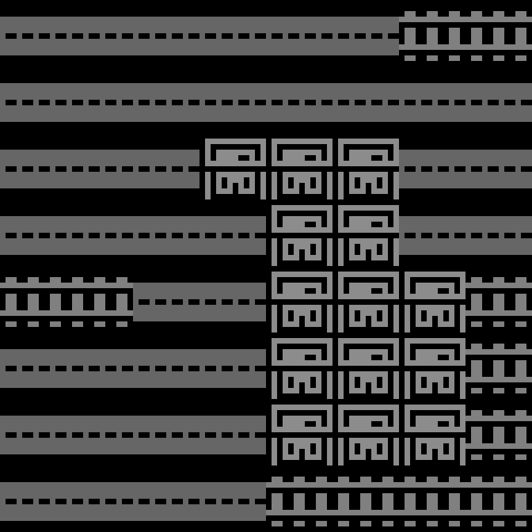 Cell by cell, version 7, cyberpunk block, branching order, 8 by 8 cells.