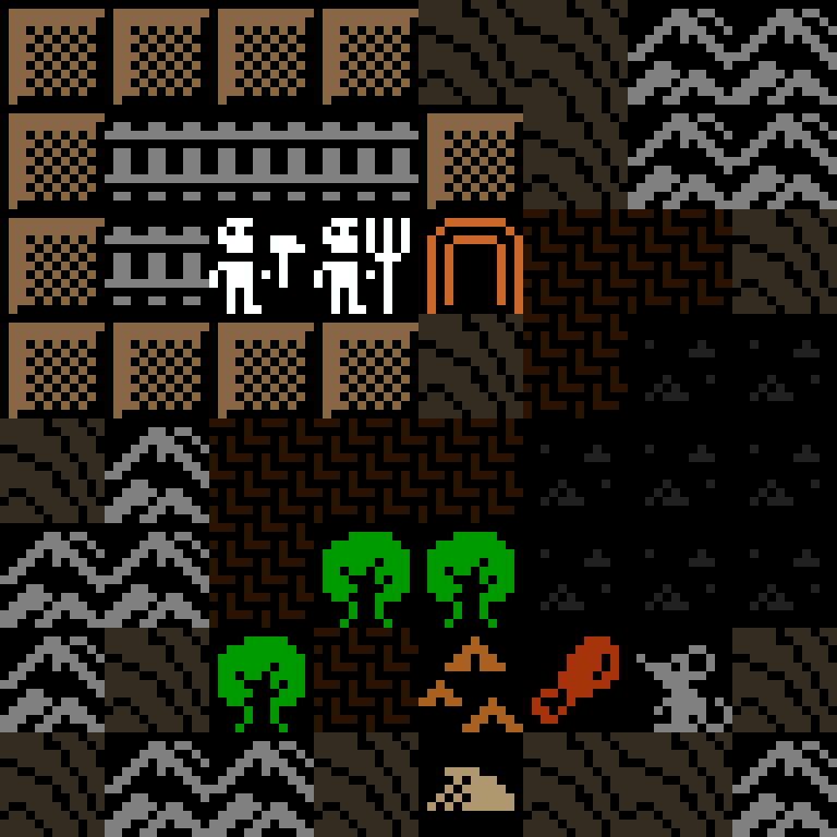 LLM, with version 8’s code, desert outpost, spiral order, 8 by 8 cells.