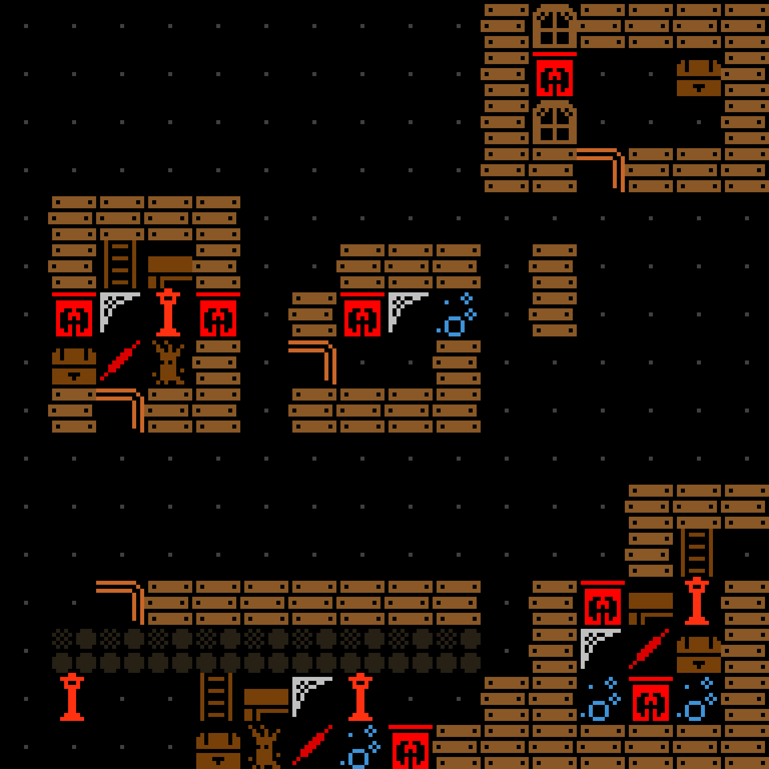 LLM, with version 8’s code, haunted mansion, clustered order, 16 by 16 cells.