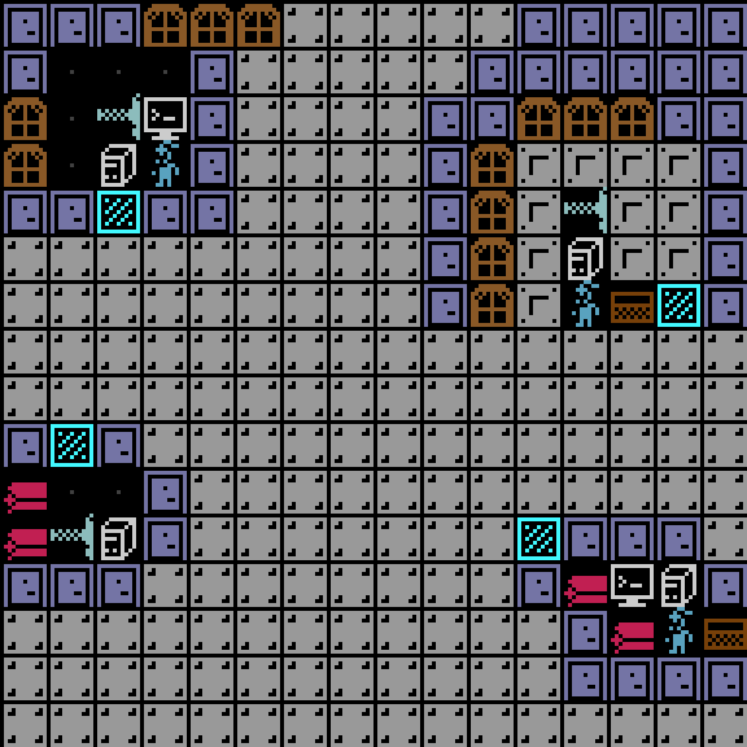 LLM, with version 8’s code, space station, frontier order, 16 by 16 cells.