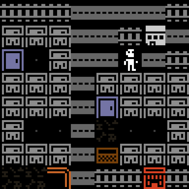 LLM, with version 8’s code, cyberpunk block, spiral order, 8 by 8 cells.