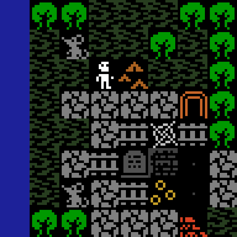 LLM, with version 8’s code, jungle temple, frontier order, 8 by 8 cells.