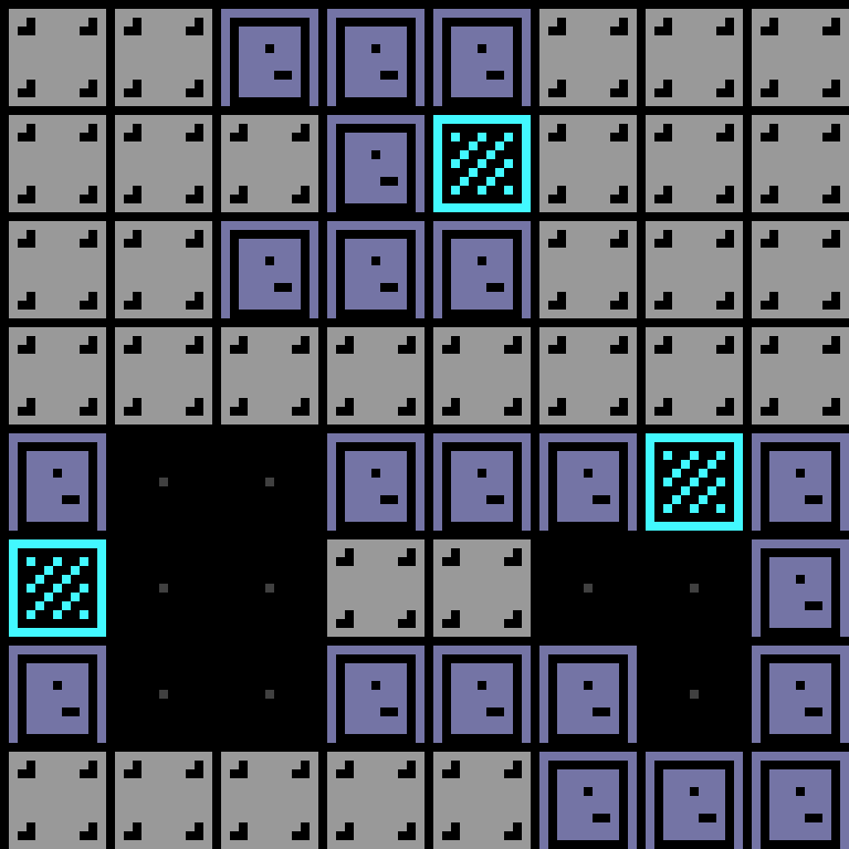 LLM, with version 8’s code, space station, spiral order, 8 by 8 cells.