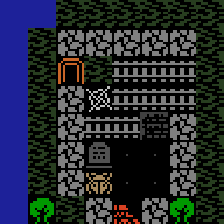 LLM, with version 8’s code, jungle temple, spiral order, 8 by 8 cells.