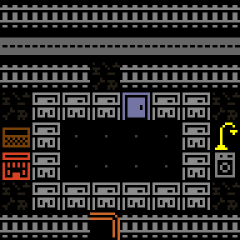 LLM, with version 8’s code, cyberpunk block, branching order, 8 by 8 cells.