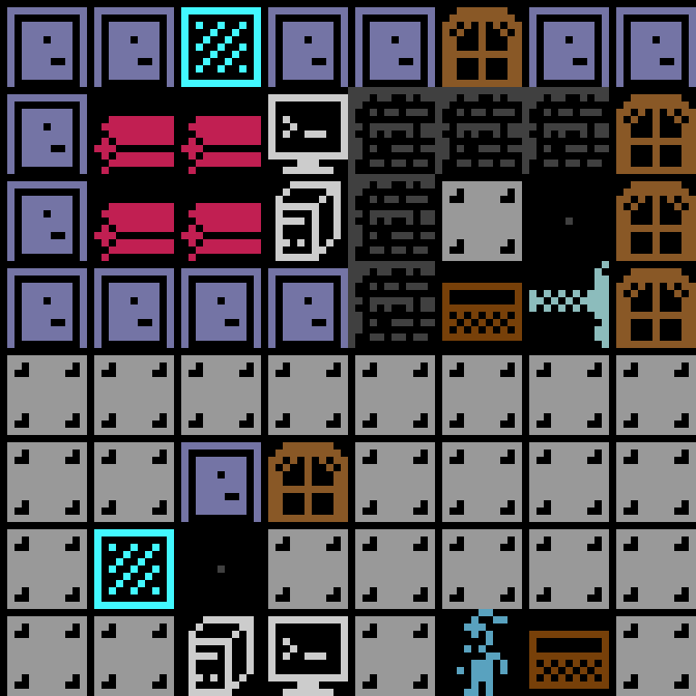 LLM, with version 8’s code, space station, frontier order, 8 by 8 cells.