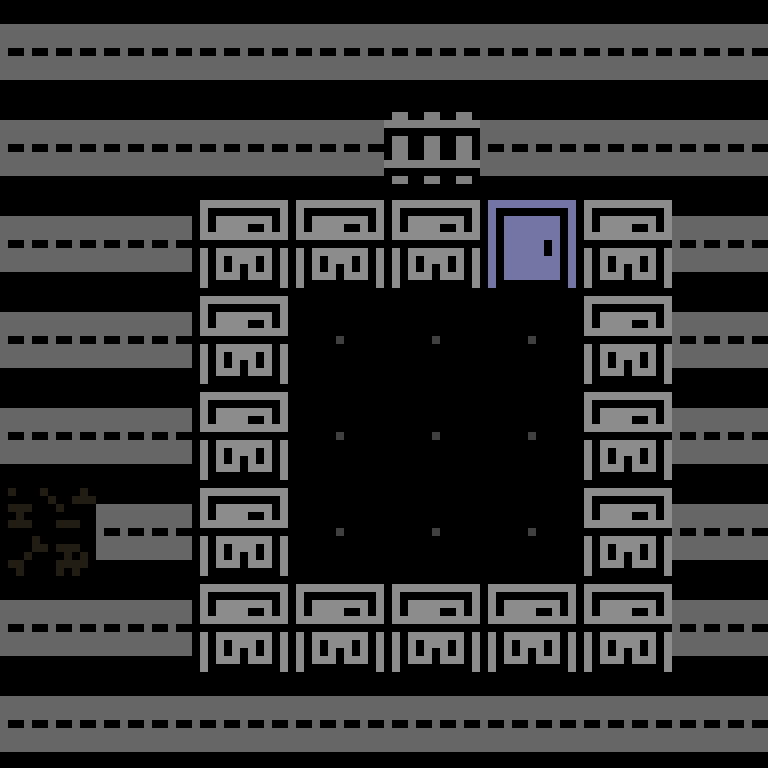 Cell by cell, version 8, cyberpunk block, clustered order, 8 by 8 cells.