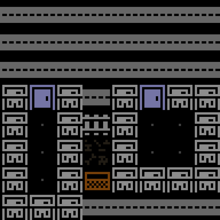 Cell by cell, version 8, cyberpunk block, spiral order, 8 by 8 cells.