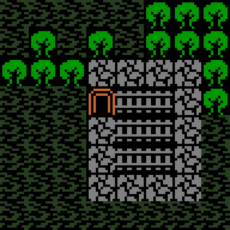 Cell by cell, version 8, jungle temple, clustered order, 8 by 8 cells.
