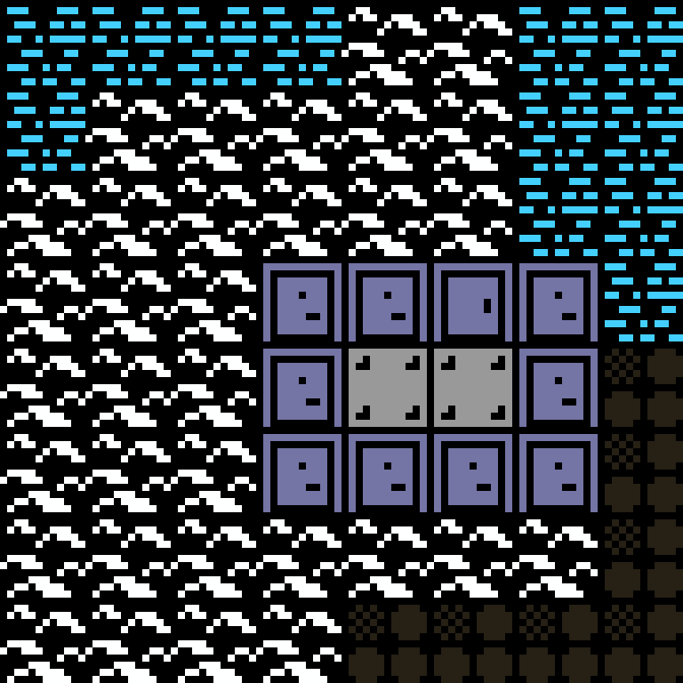 Cell by cell, version 8, arctic base, spiral order, 8 by 8 cells.
