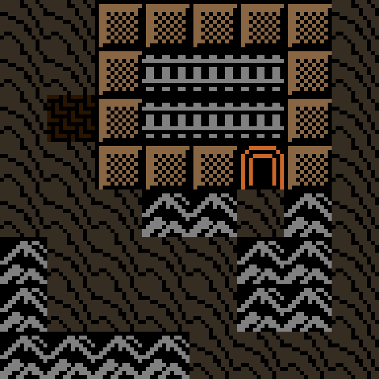 Cell by cell, version 8, desert outpost, branching order, 8 by 8 cells.