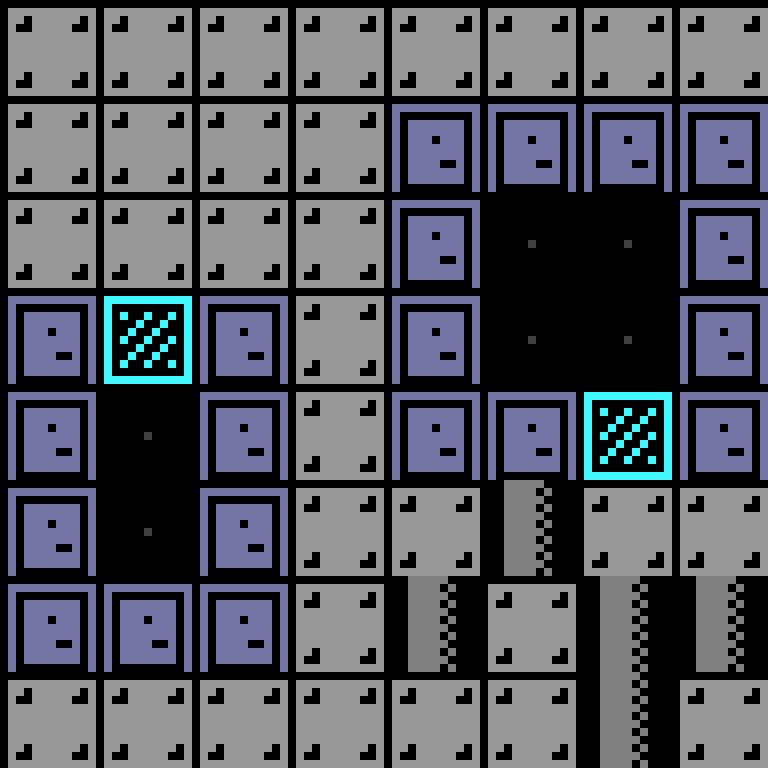 Cell by cell, version 8, space station, random order, 8 by 8 cells.