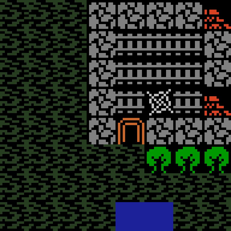 Cell by cell, version 8, jungle temple, clustered order, 8 by 8 cells.