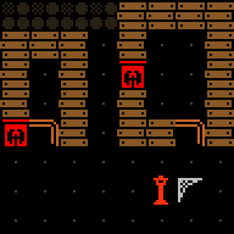 Cell by cell, version 8, haunted mansion, spiral order, 8 by 8 cells.