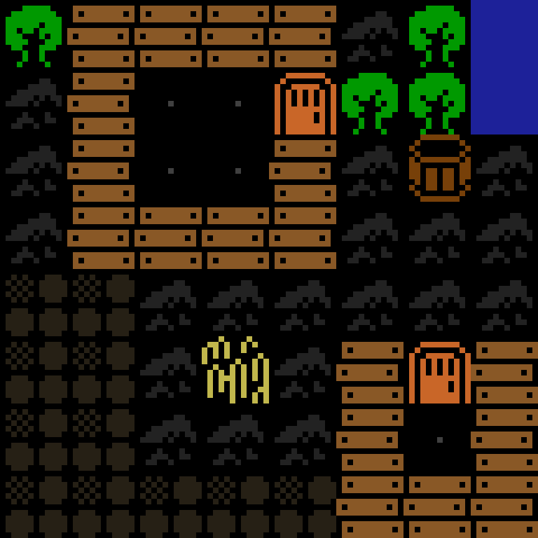 Cell by cell, version 8, medieval village, frontier order, 8 by 8 cells.