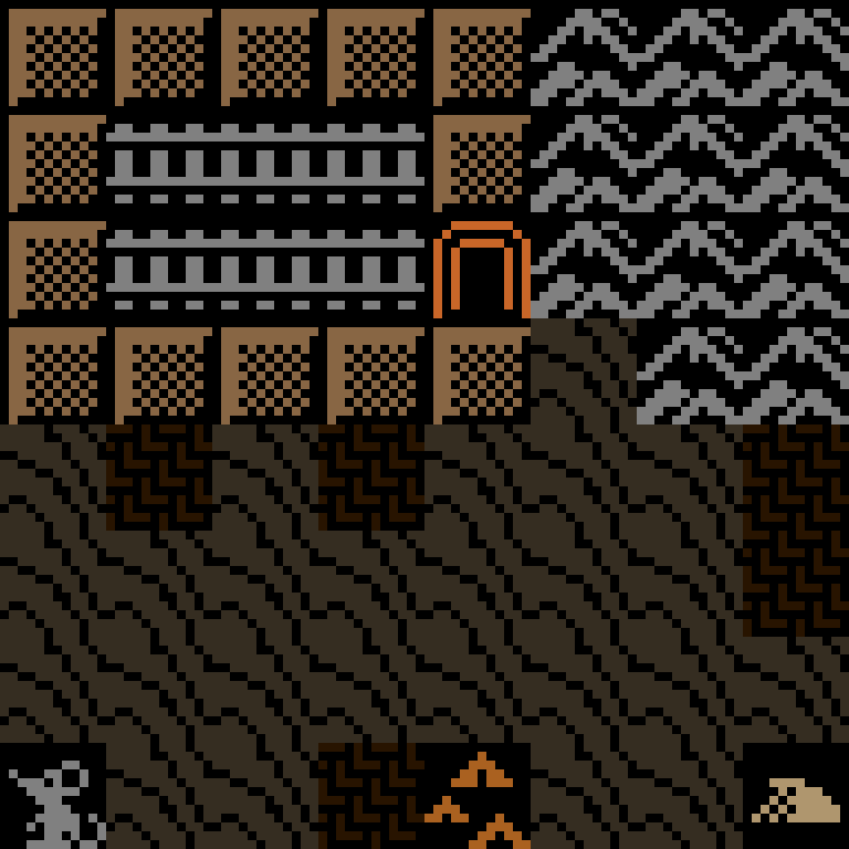 Cell by cell, version 9, desert outpost, spiral order, 8 by 8 cells.