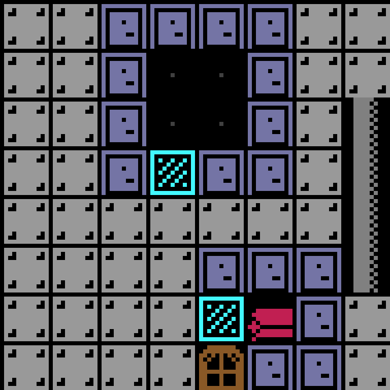 Cell by cell, version 9, space station, branching order, 8 by 8 cells.