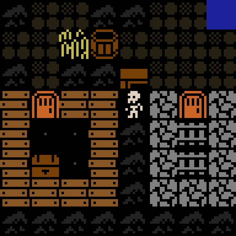 Cell by cell, version 9, medieval village, frontier order, 8 by 8 cells.