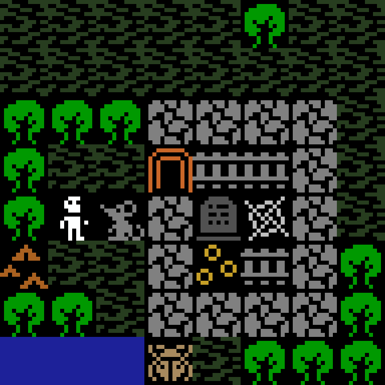 Cell by cell, version 9, jungle temple, clustered order, 8 by 8 cells.