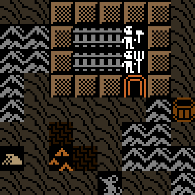 Cell by cell, version 9, desert outpost, branching order, 8 by 8 cells.