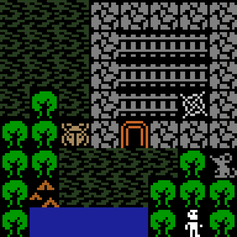 Cell by cell, version 9, jungle temple, clustered order, 8 by 8 cells.