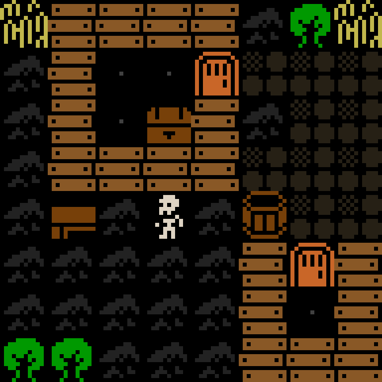 Cell by cell, version 9, medieval village, frontier order, 8 by 8 cells.
