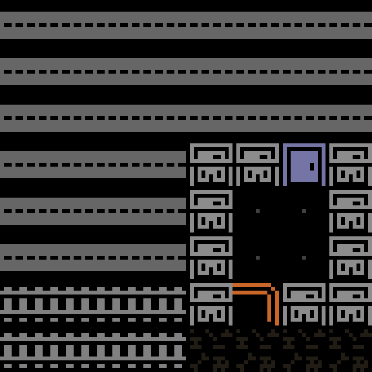 Cell by cell, version 9, cyberpunk block, branching order, 8 by 8 cells.